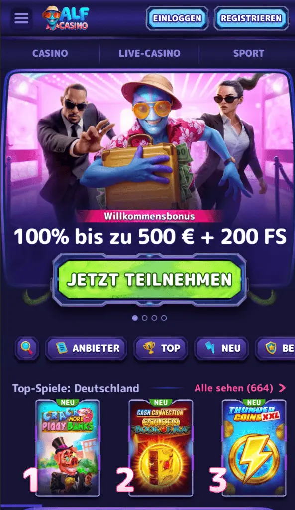 Alfcasino-homepage