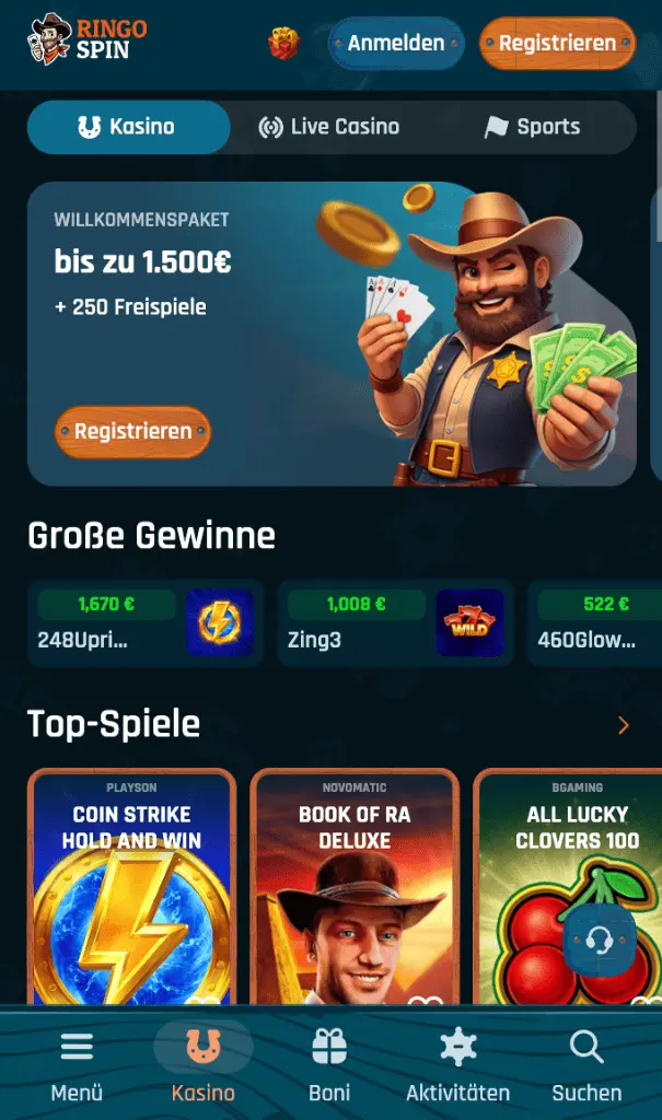 Ringospin-homepage
